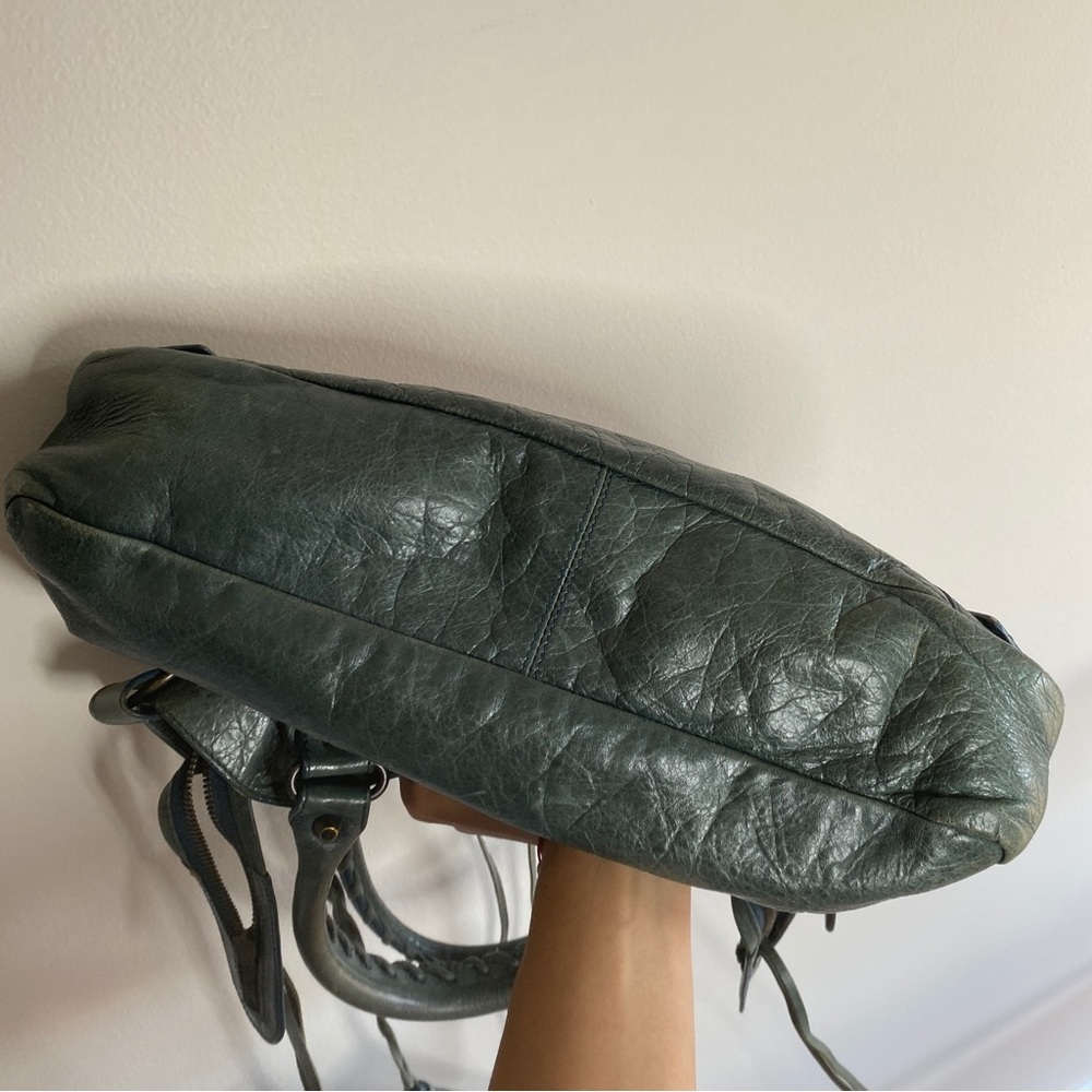 Vintage Balenciaga City Mini green teal leather handbag - Picture 13 of 14